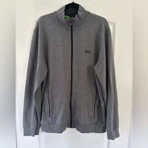 Hugo Boss Gray Regular Fit Zip Cotton Jacket size XXL